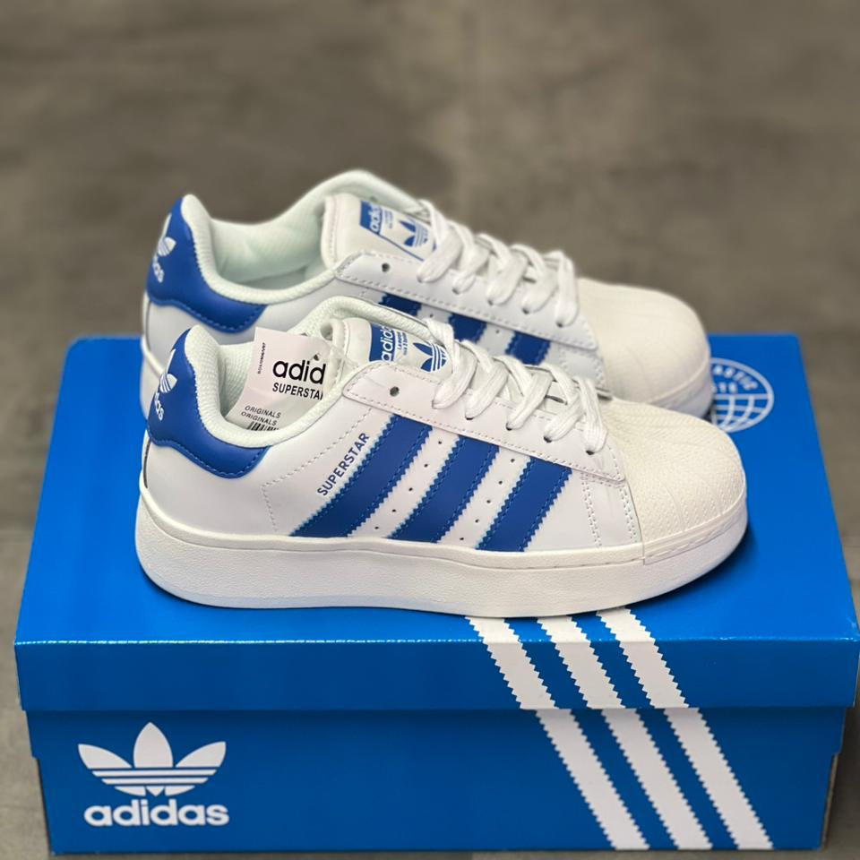 Adidas Superstar Blanca y Azul | Dama