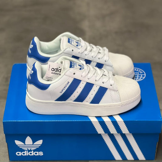 Adidas Superstar Blanca y Azul | Dama