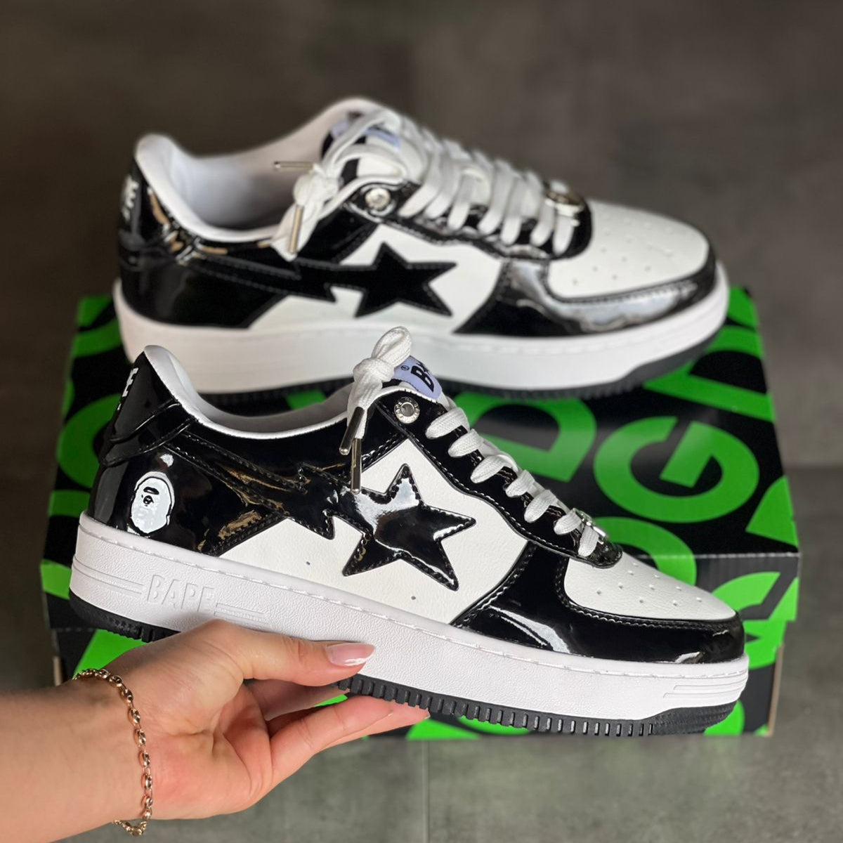 Bape STA Low Negra y Blanca | Hombre