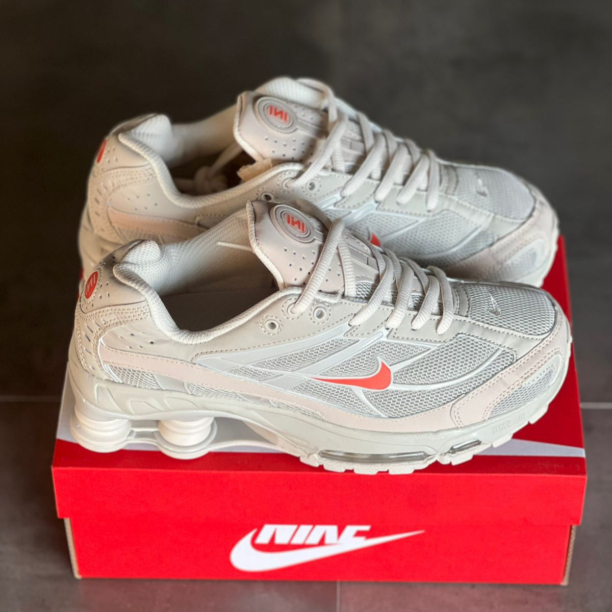 Nike Shox Ride Beige Chulo Naranja | Hombre