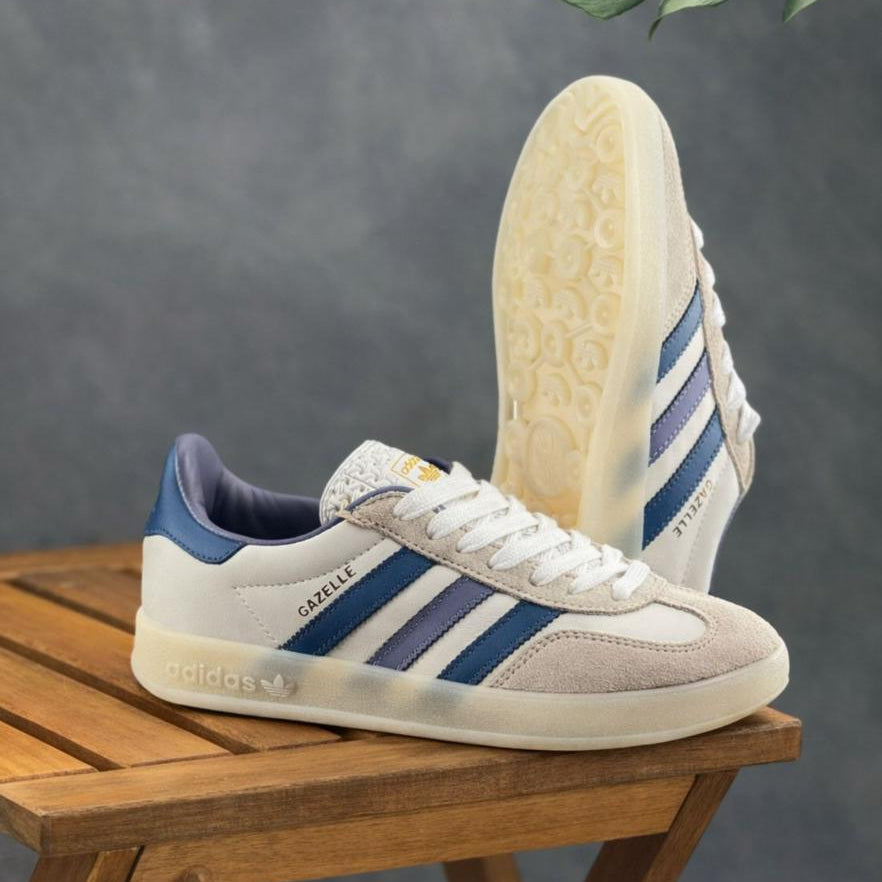 Adidas Gazelle Blanco y Azul | Dama